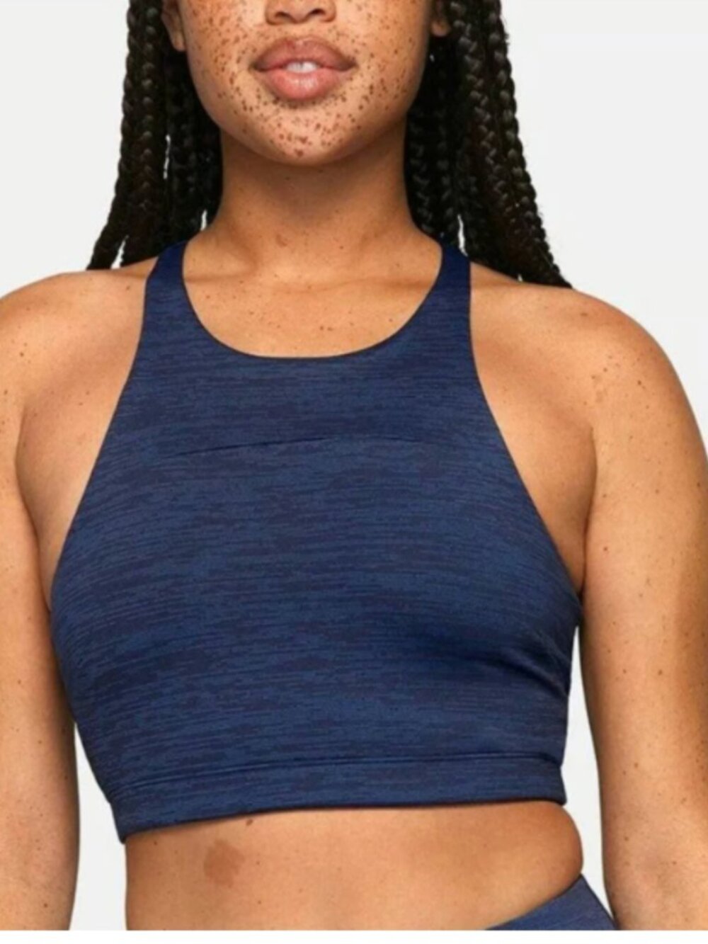 Outdoor Voices TechSweat Move Free Crop Top in Navy Spacedye Small